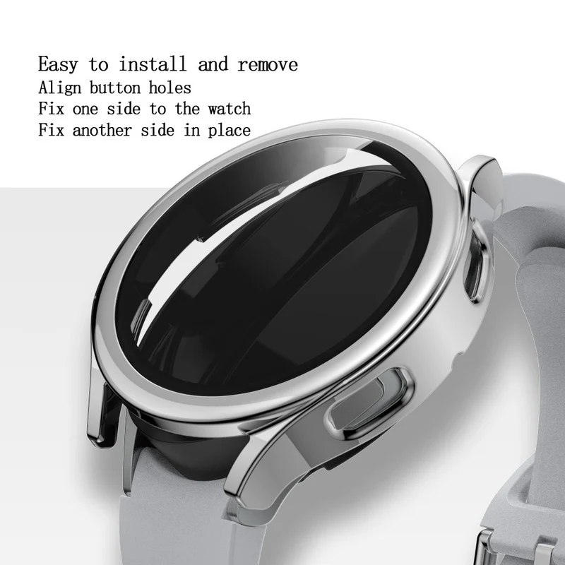 Super Schön Samsung Galaxy Watch 4 (44mm) Hülle mit Displayschutz in Plastik und Gehärtetes Glas
