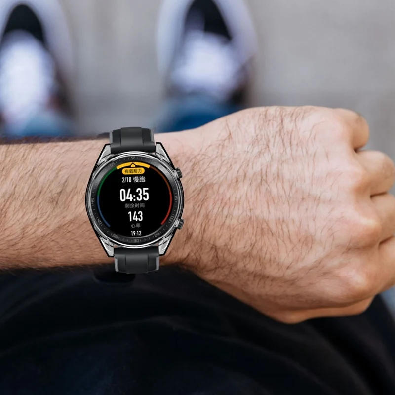 Schön Huawei Watch GT Hülle mit Displayschutz in Plastik und Glas