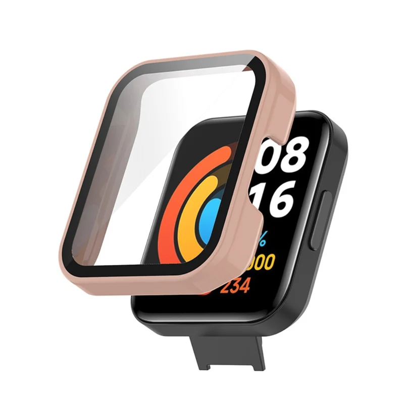 Super Gut Xiaomi Redmi Watch 2 Hülle mit Displayschutz in Plastik und Gehärtetes Glas