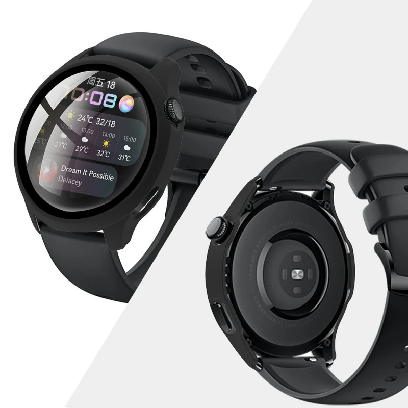 Super Stylisch Huawei Watch 3 Hülle mit Displayschutz in Plastik und Gehärtetes Glas