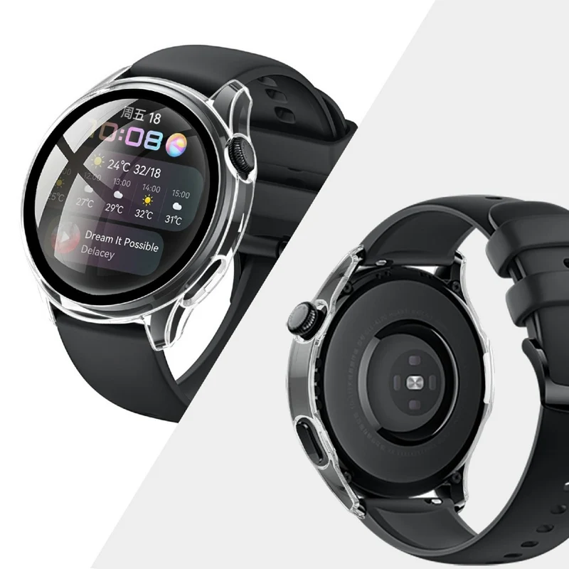 Super Stylisch Huawei Watch 3 Hülle mit Displayschutz in Plastik und Gehärtetes Glas