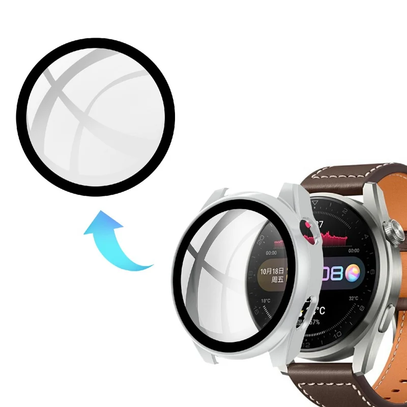 Absolut Stylisch Huawei Watch 3 Pro Hülle mit Displayschutz in Plastik und Gehärtetes Glas
