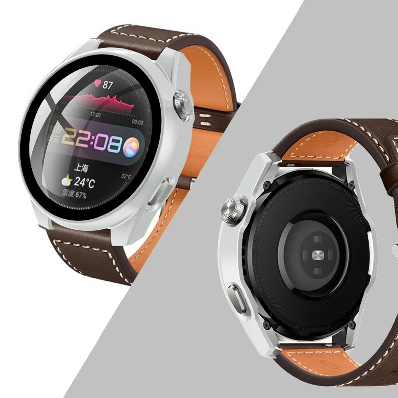 Absolut Stylisch Huawei Watch 3 Pro Hülle mit Displayschutz in Plastik und Gehärtetes Glas