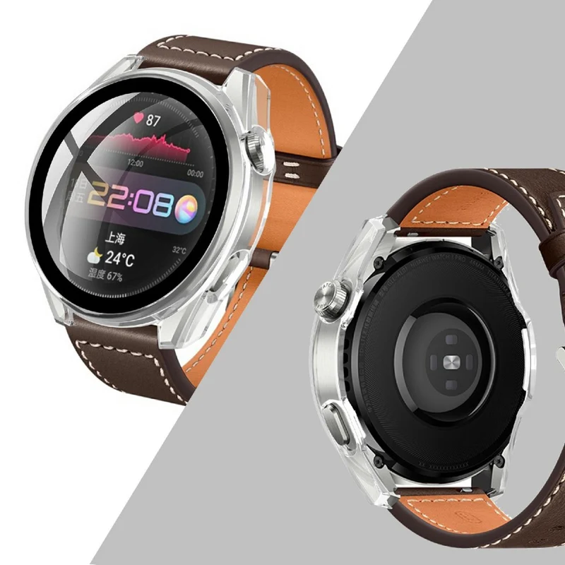 Absolut Stylisch Huawei Watch 3 Pro Hülle mit Displayschutz in Plastik und Gehärtetes Glas