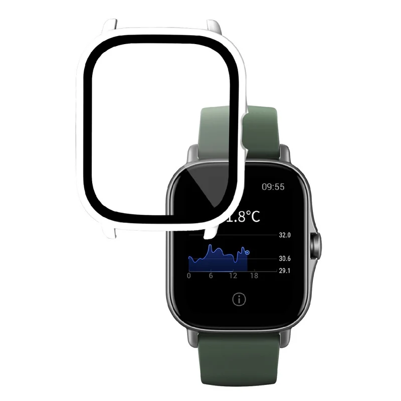 Großartig Amazfit GTS 2 Hülle mit Displayschutz in Plastik und Gehärtetes Glas