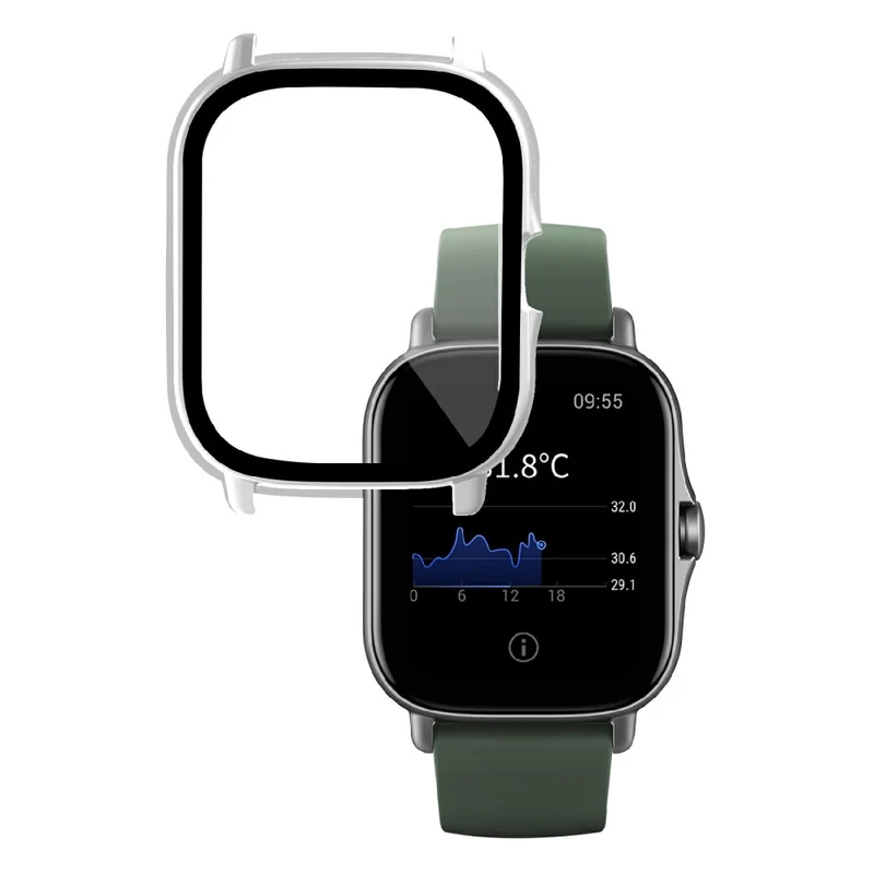 Großartig Amazfit GTS 2 Hülle mit Displayschutz in Plastik und Gehärtetes Glas
