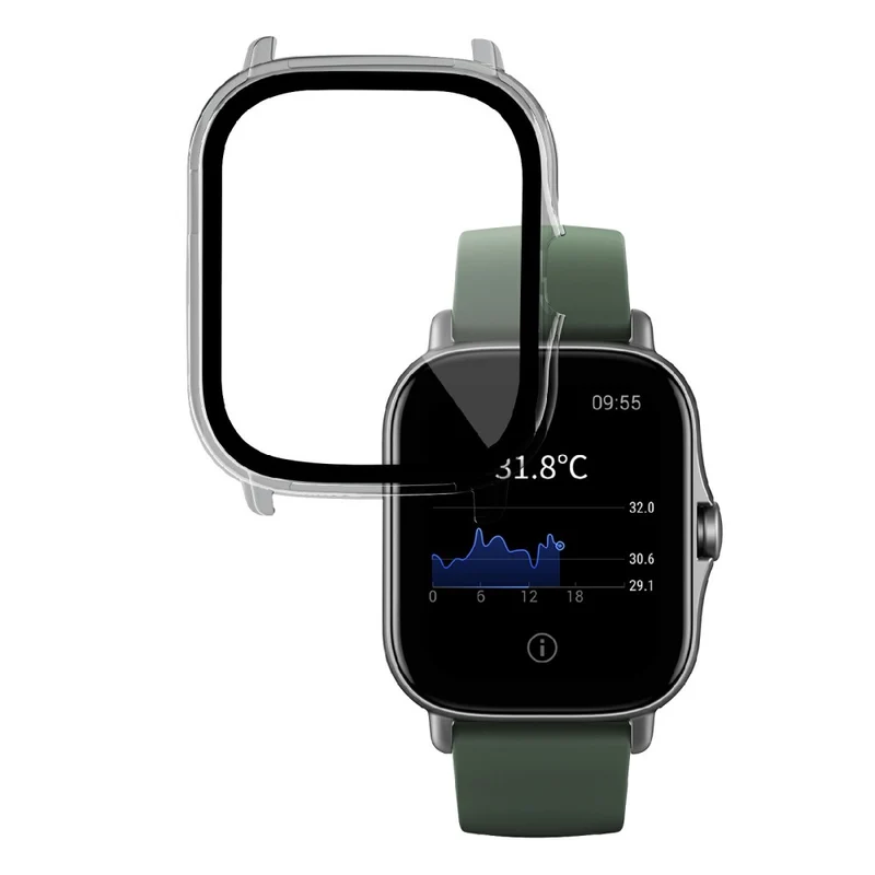 Großartig Amazfit GTS 2 Hülle mit Displayschutz in Plastik und Gehärtetes Glas