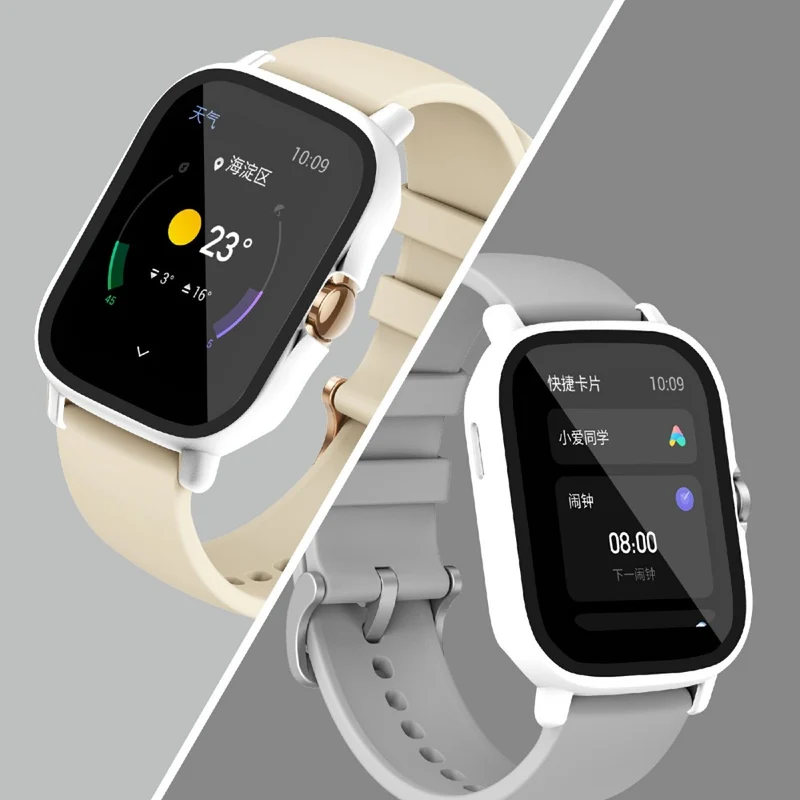 Großartig Amazfit GTS 2 Hülle mit Displayschutz in Plastik und Gehärtetes Glas