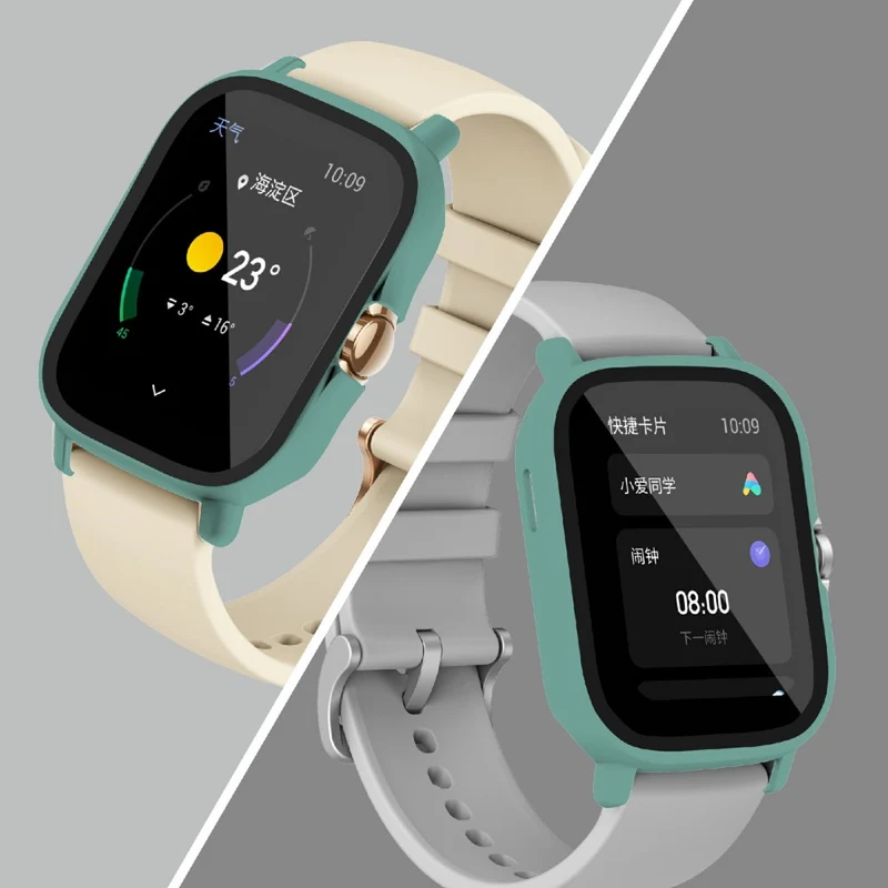 Großartig Amazfit GTS 2 Hülle mit Displayschutz in Plastik und Gehärtetes Glas