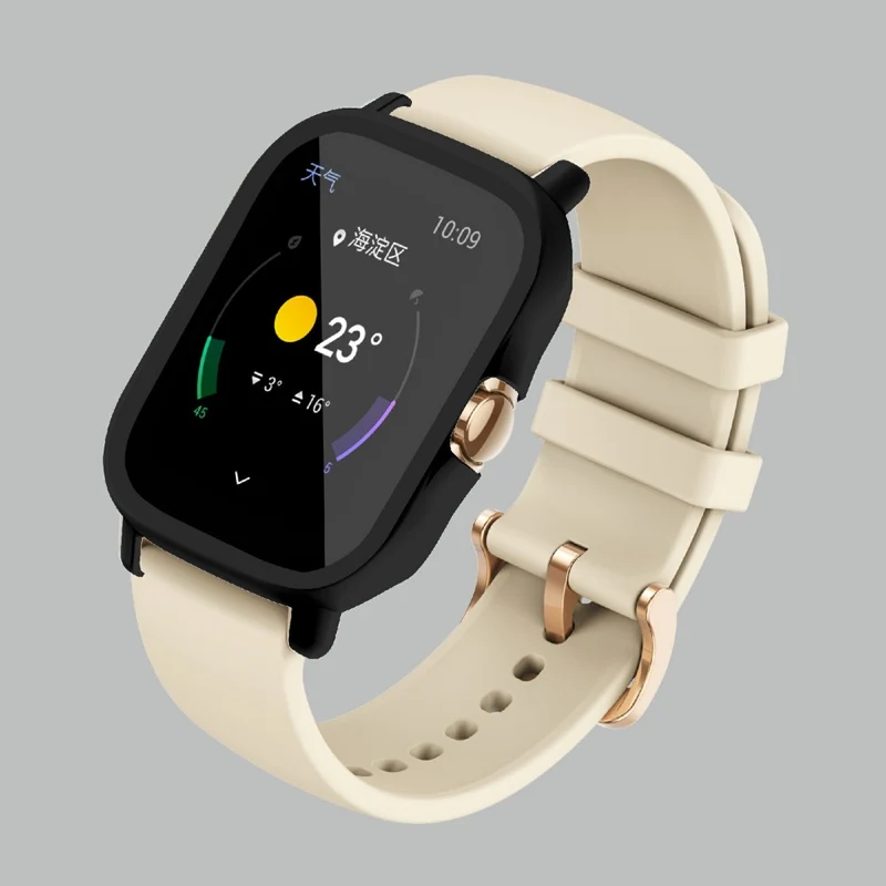 Großartig Amazfit GTS 2 Hülle mit Displayschutz in Plastik und Gehärtetes Glas