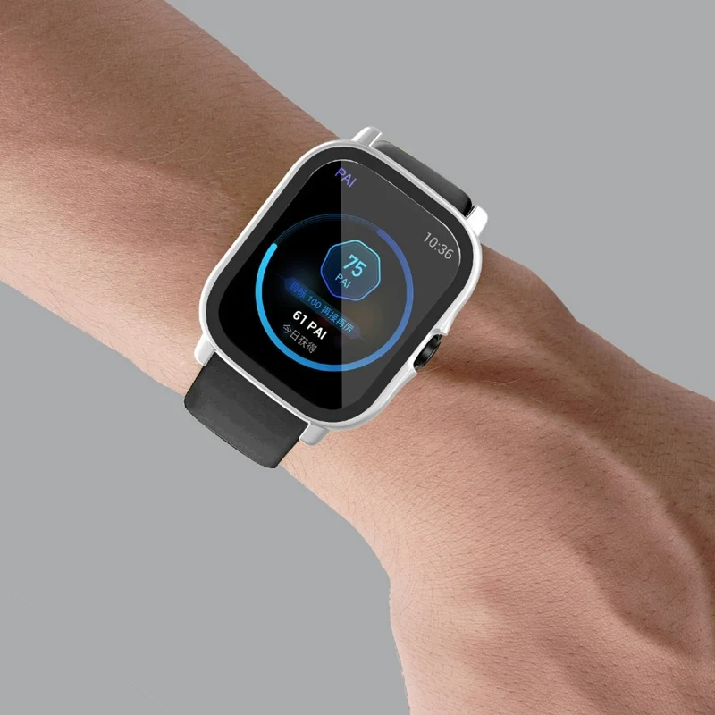 Großartig Amazfit GTS 2 Hülle mit Displayschutz in Plastik und Gehärtetes Glas