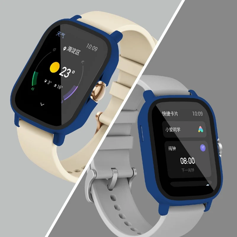 Großartig Amazfit GTS 2 Hülle mit Displayschutz in Plastik und Gehärtetes Glas