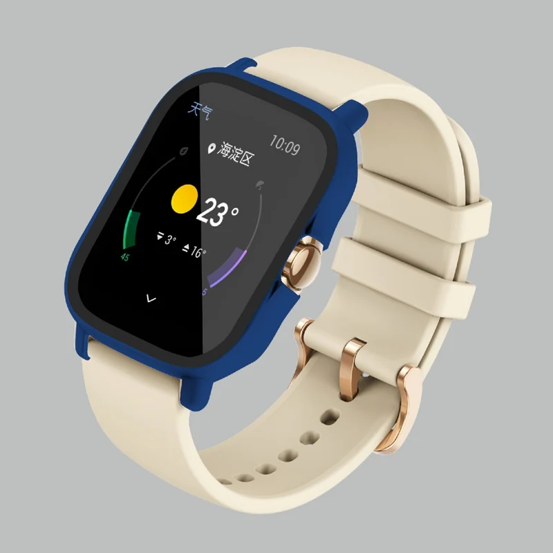 Großartig Amazfit GTS 2 Hülle mit Displayschutz in Plastik und Gehärtetes Glas