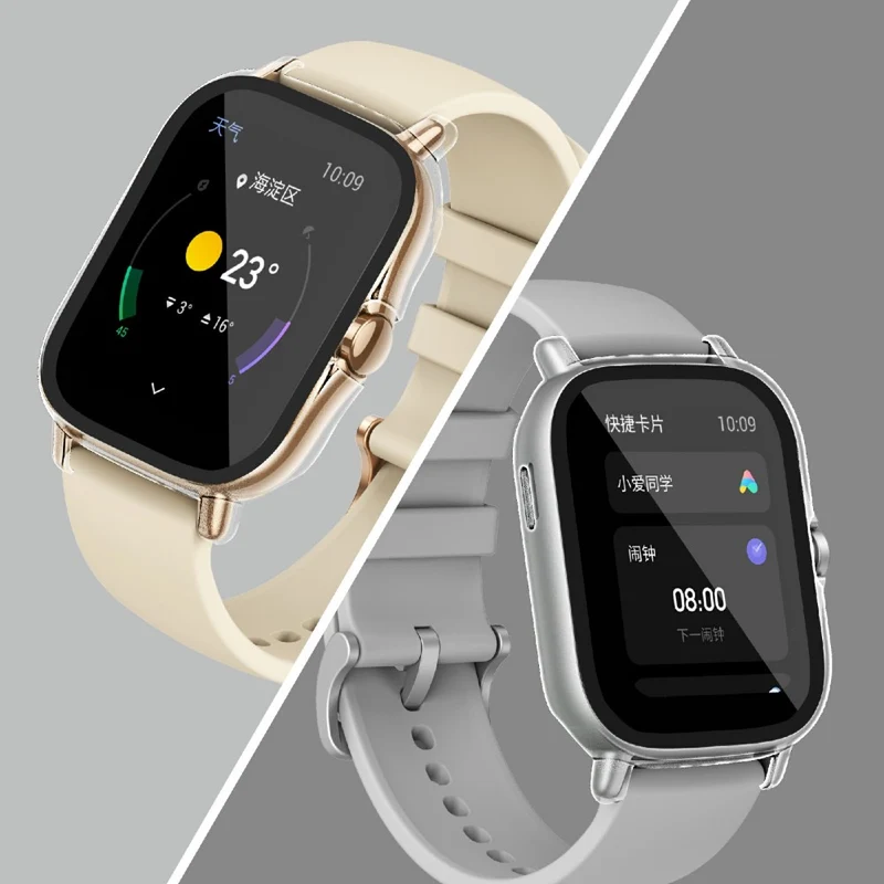 Großartig Amazfit GTS 2 Hülle mit Displayschutz in Plastik und Gehärtetes Glas