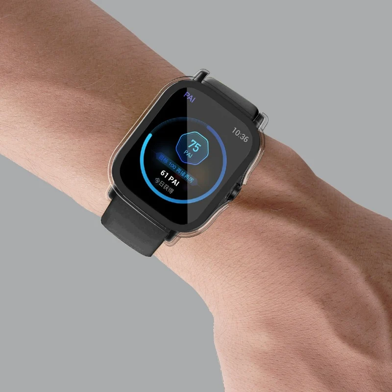 Großartig Amazfit GTS 2 Hülle mit Displayschutz in Plastik und Gehärtetes Glas