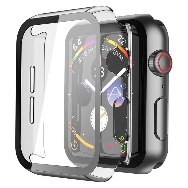 Unglaublich Schön Apple Watch Series 7 45mm Hülle mit Displayschutz in Plastik und Gehärtetes Glas