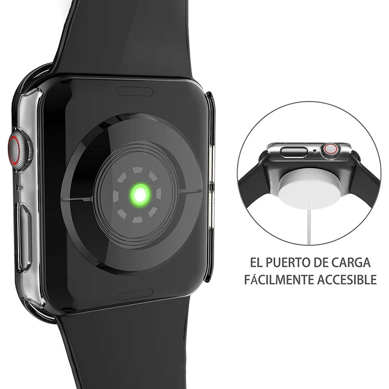 Unglaublich Schön Apple Watch Series 7 45mm Hülle mit Displayschutz in Plastik und Gehärtetes Glas