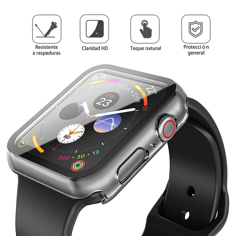 Auffallend Nett Apple Watch Series 7 41mm Hülle mit Displayschutz in Plastik und Gehärtetes Glas