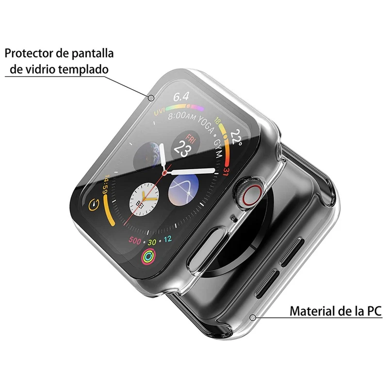 Auffallend Nett Apple Watch Series 7 41mm Hülle mit Displayschutz in Plastik und Gehärtetes Glas