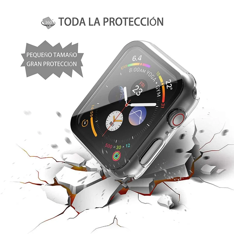Auffallend Nett Apple Watch Series 7 41mm Hülle mit Displayschutz in Plastik und Gehärtetes Glas