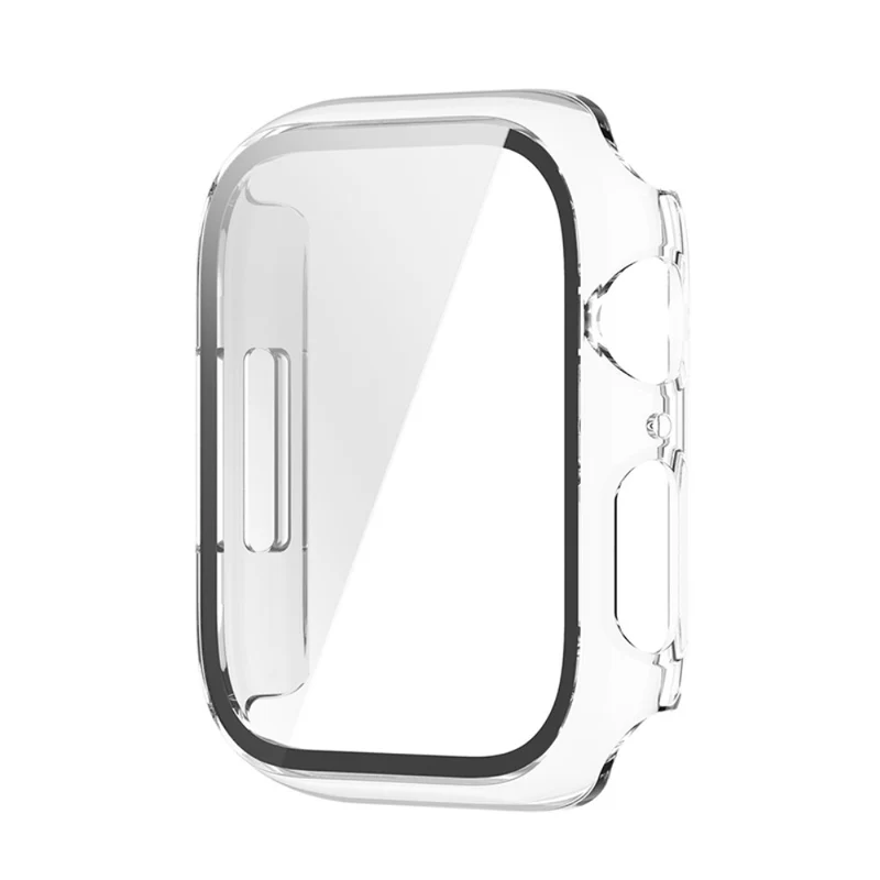 Supersauber Apple Watch Series 7 45mm Hülle mit Displayschutz in Plastik und Gehärtetes Glas