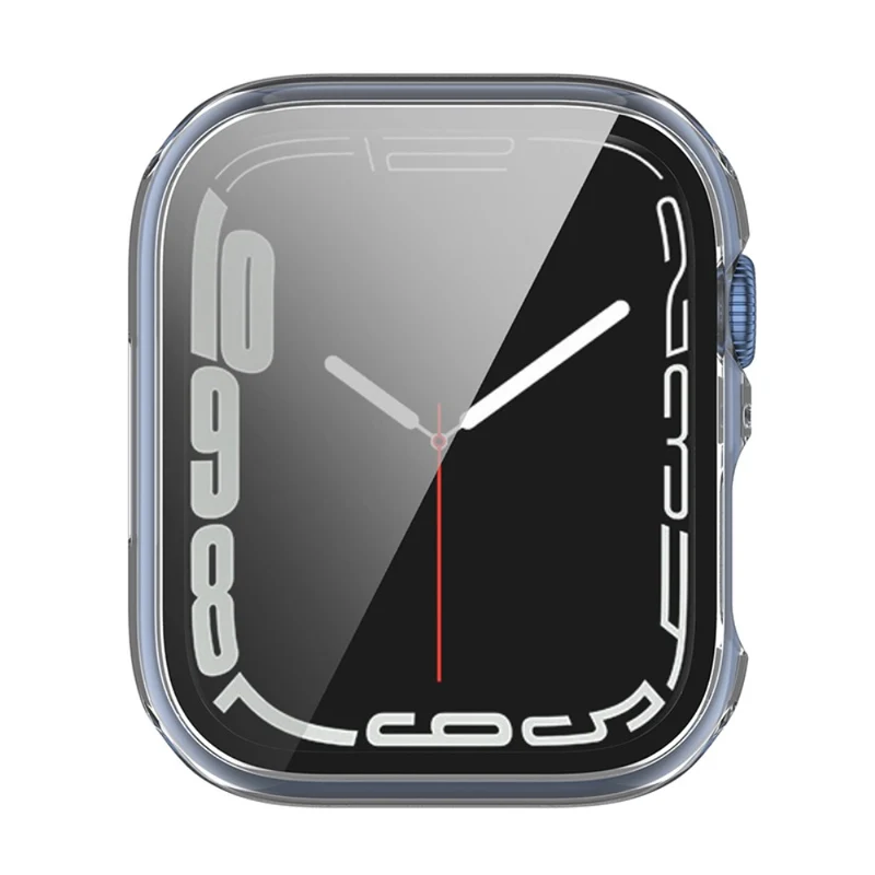 Supersauber Apple Watch Series 7 45mm Hülle mit Displayschutz in Plastik und Gehärtetes Glas