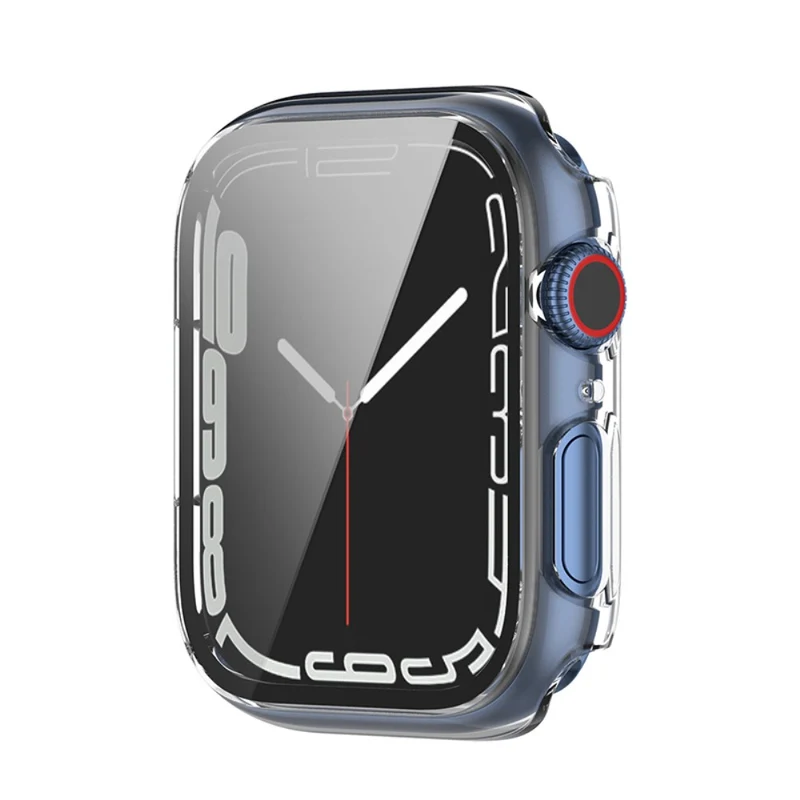 Schützend Apple Watch Series 7 41mm Hülle mit Displayschutz in Plastik und Gehärtetes Glas