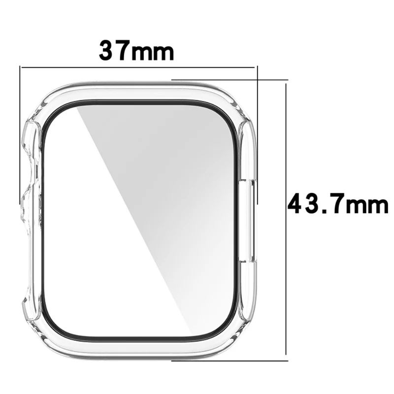 Schützend Apple Watch Series 7 41mm Hülle mit Displayschutz in Plastik und Gehärtetes Glas