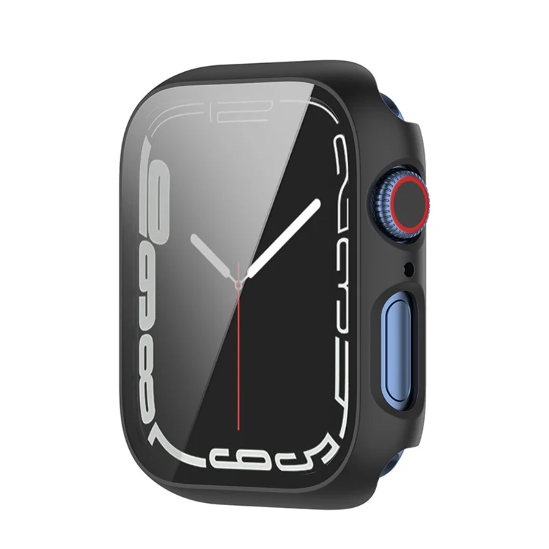 Schützend Apple Watch Series 7 41mm Hülle mit Displayschutz in Plastik und Gehärtetes Glas