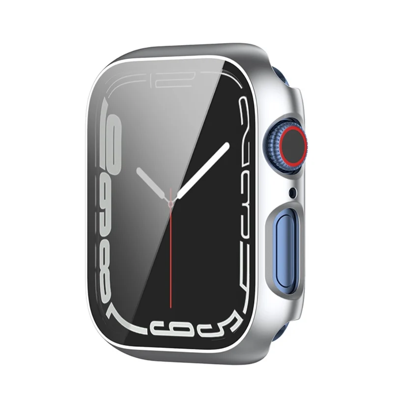 Schützend Apple Watch Series 7 41mm Hülle mit Displayschutz in Plastik und Gehärtetes Glas