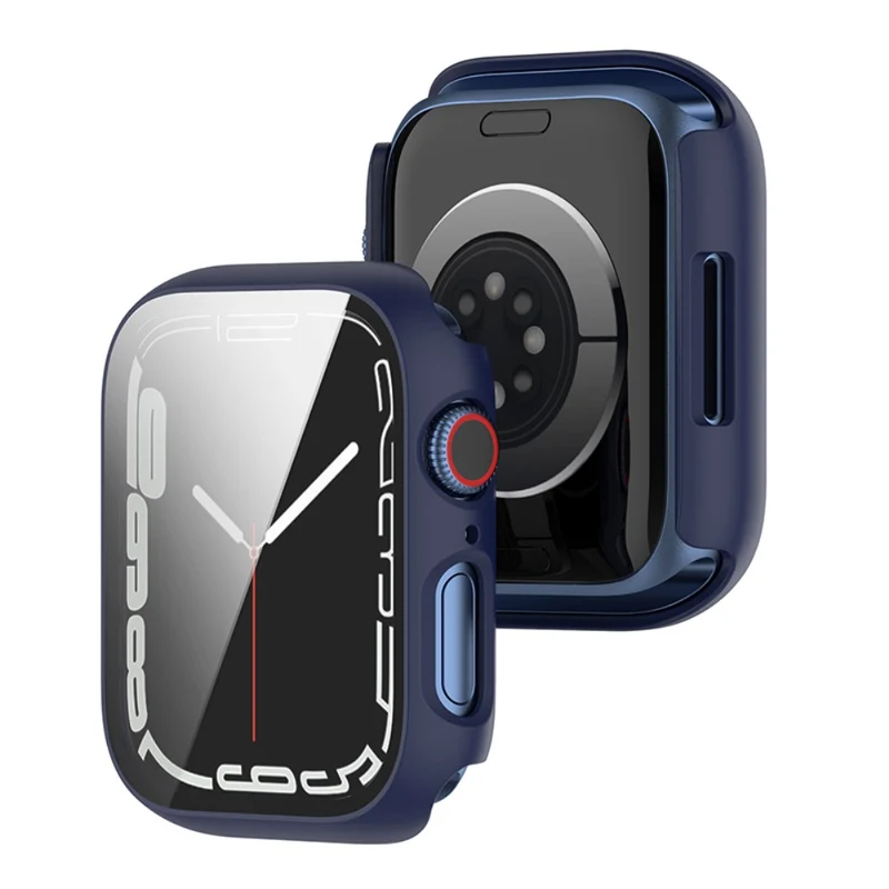 Schützend Apple Watch Series 7 41mm Hülle mit Displayschutz in Plastik und Gehärtetes Glas