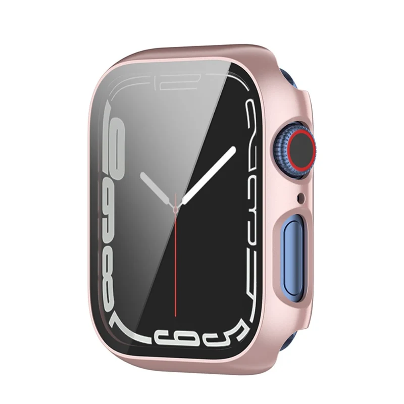 Schützend Apple Watch Series 7 41mm Hülle mit Displayschutz in Plastik und Gehärtetes Glas