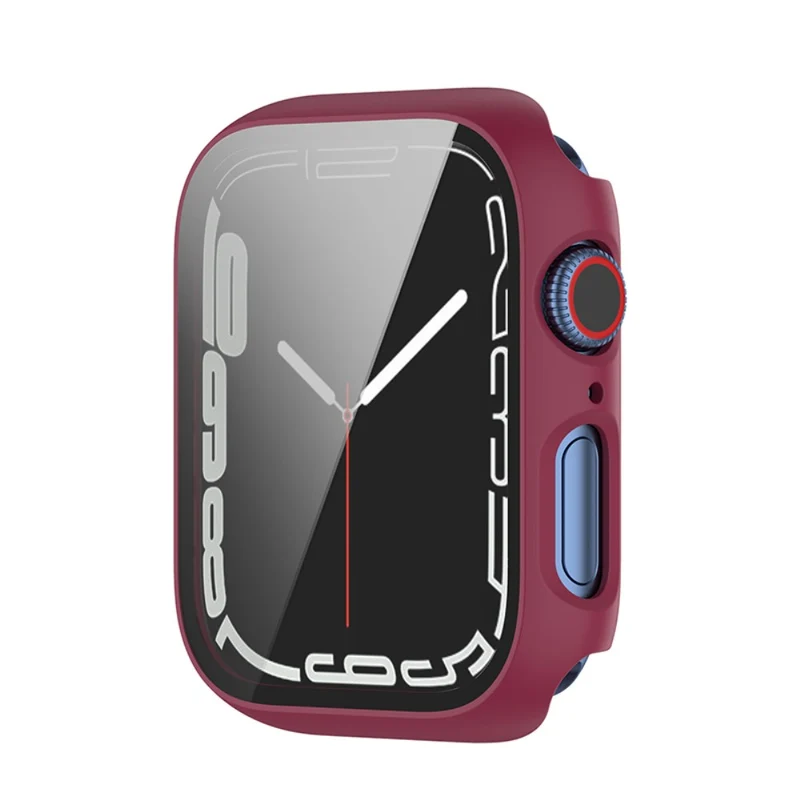 Schützend Apple Watch Series 7 41mm Hülle mit Displayschutz in Plastik und Gehärtetes Glas