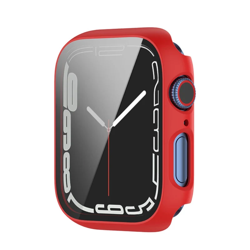 Schützend Apple Watch Series 7 41mm Hülle mit Displayschutz in Plastik und Gehärtetes Glas