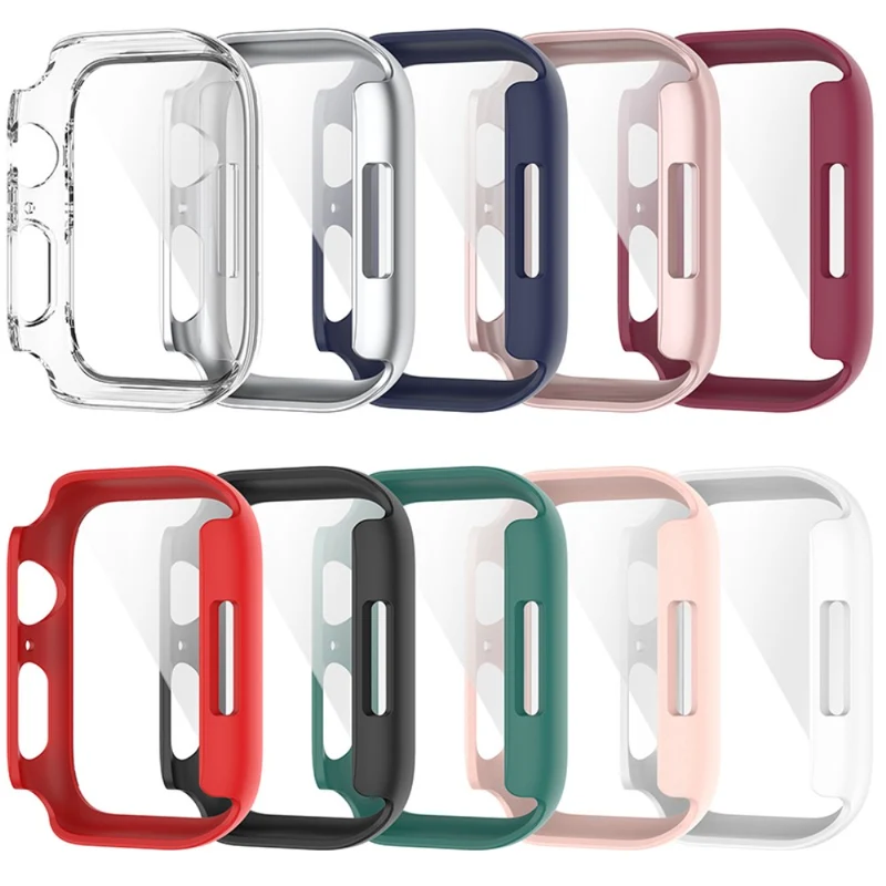 Schützend Apple Watch Series 7 41mm Hülle mit Displayschutz in Plastik und Gehärtetes Glas