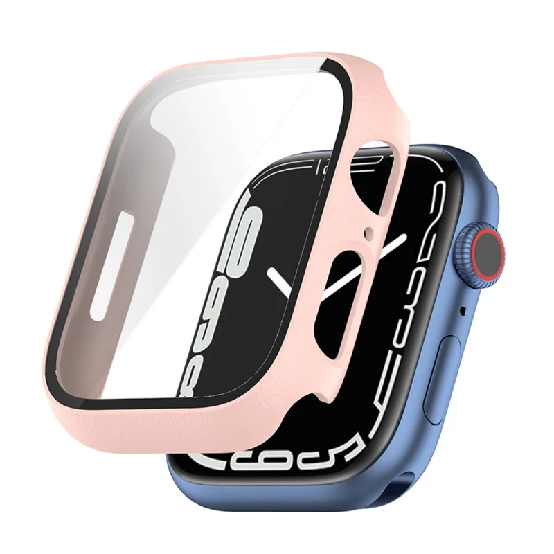 Schützend Apple Watch Series 7 41mm Hülle mit Displayschutz in Plastik und Gehärtetes Glas