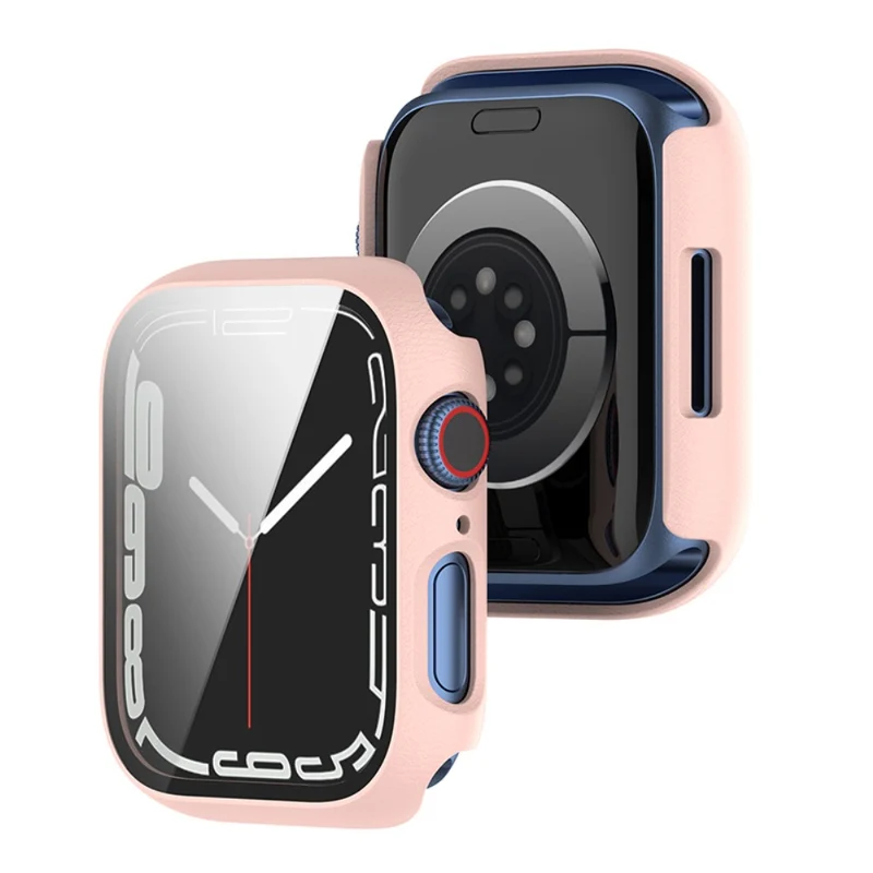 Schützend Apple Watch Series 7 41mm Hülle mit Displayschutz in Plastik und Gehärtetes Glas