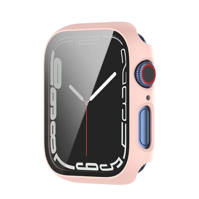 Schützend Apple Watch Series 7 41mm Hülle mit Displayschutz in Plastik und Gehärtetes Glas
