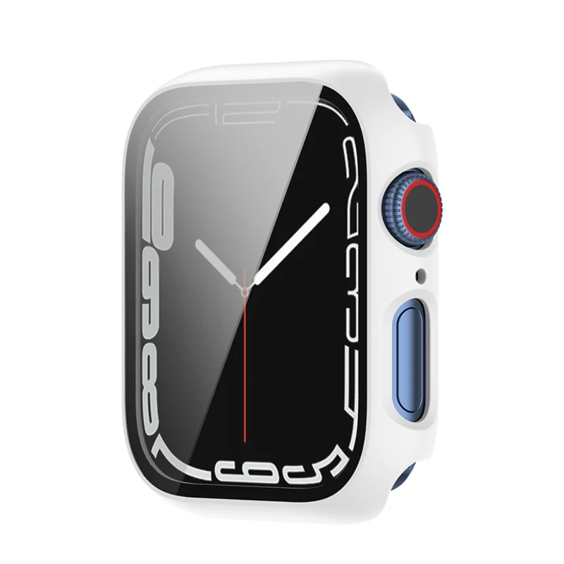 Stilvoll Apple Watch Series 7 45mm Hülle mit Displayschutz in Plastik und Gehärtetes Glas