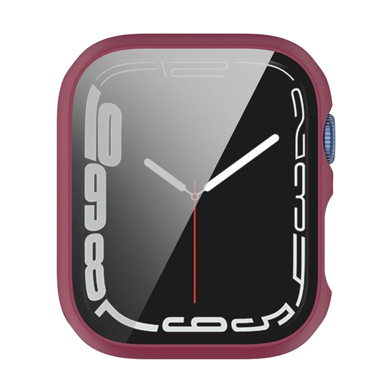 Stilvoll Apple Watch Series 7 45mm Hülle mit Displayschutz in Plastik und Gehärtetes Glas