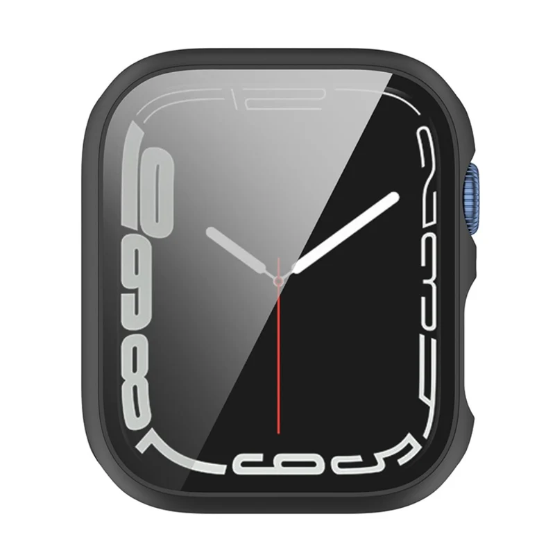 Stilvoll Apple Watch Series 7 45mm Hülle mit Displayschutz in Plastik und Gehärtetes Glas
