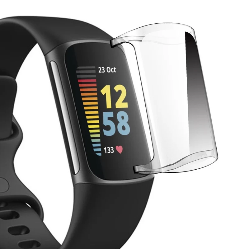Mega Stylisch Fitbit Charge 5 Hülle mit Displayschutz in Silikon / TPU