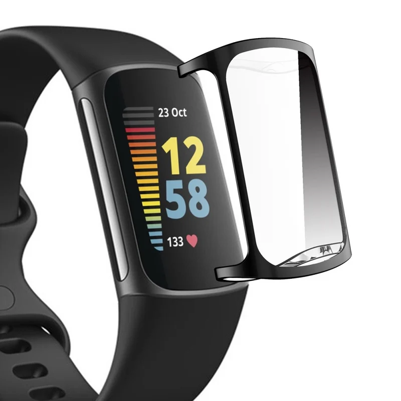 Mega Stylisch Fitbit Charge 5 Hülle mit Displayschutz in Silikon / TPU