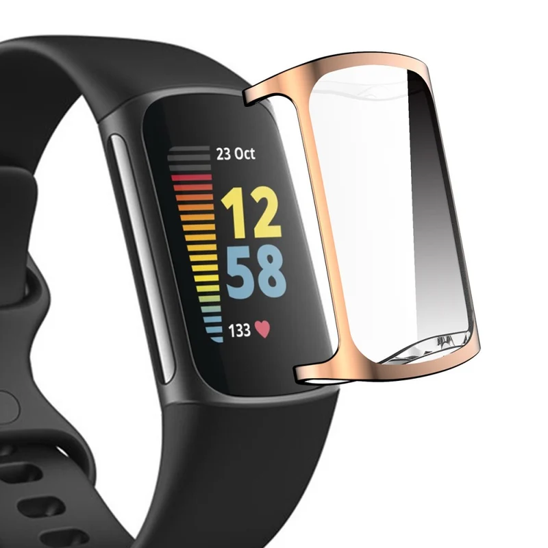 Mega Stylisch Fitbit Charge 5 Hülle mit Displayschutz in Silikon / TPU