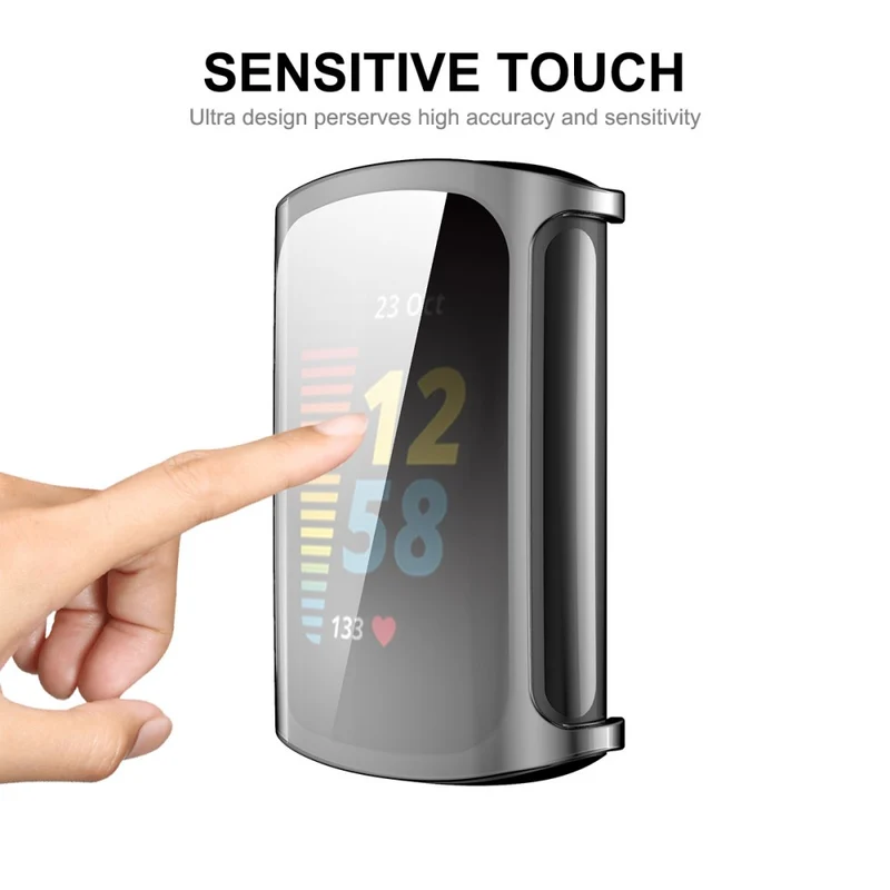 Mega Stylisch Fitbit Charge 5 Hülle mit Displayschutz in Silikon / TPU