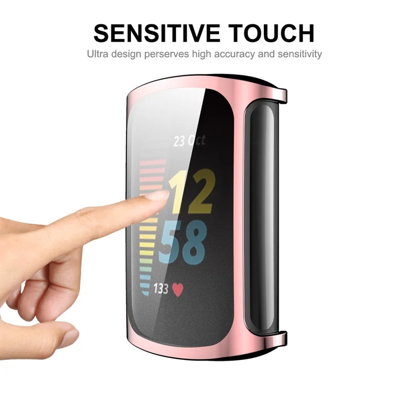 Mega Stylisch Fitbit Charge 5 Hülle mit Displayschutz in Silikon / TPU