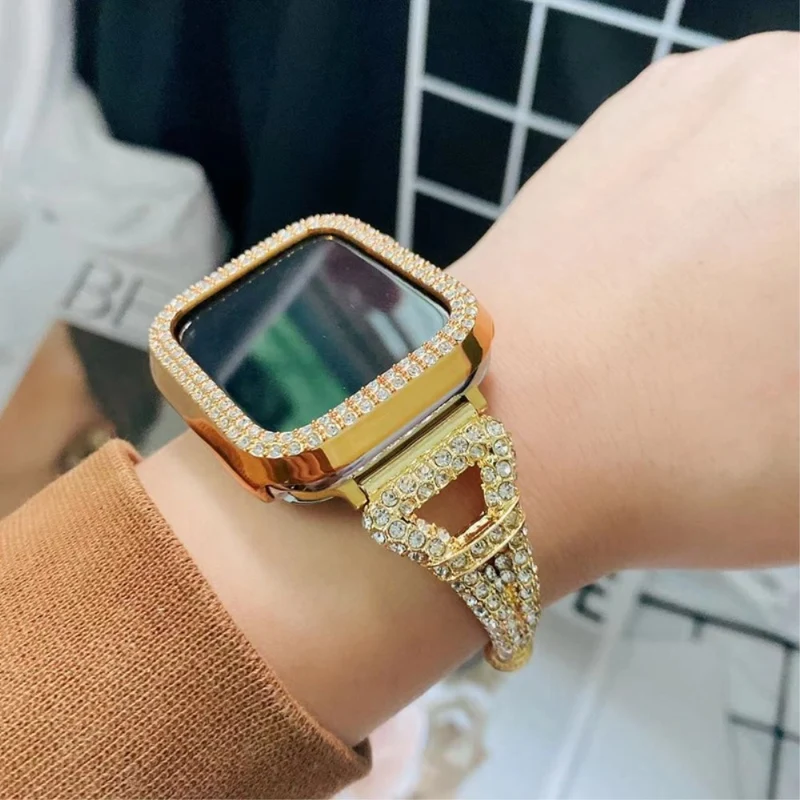Mega zuverlässig Universell Apple Metall und Strass armband