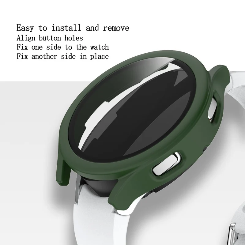 Super Stylisch Samsung Galaxy Watch 4 (40mm) Hülle mit Displayschutz in Plastik und Gehärtetes Glas
