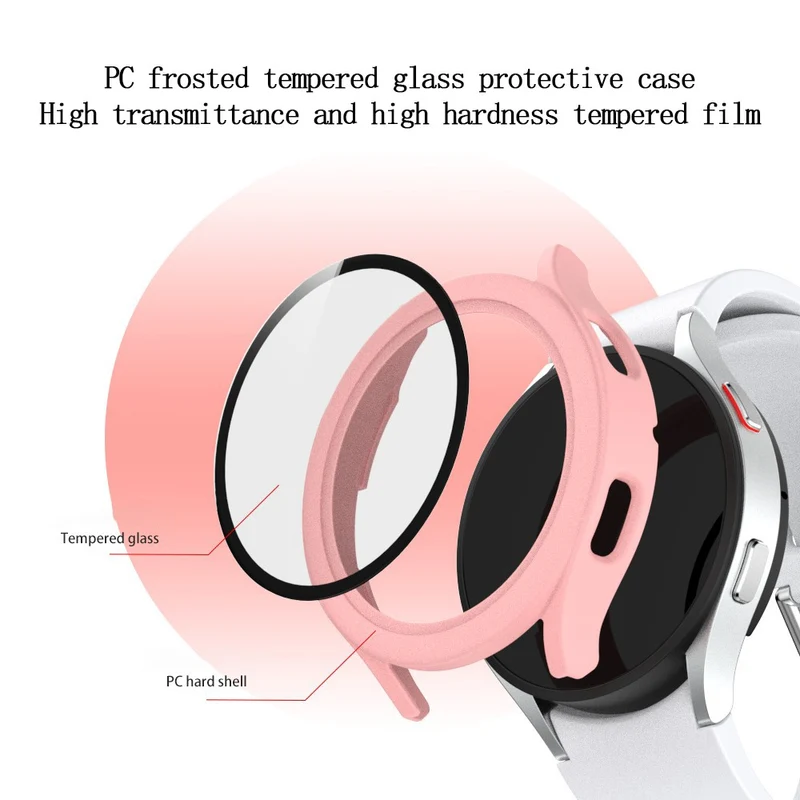Super Stylisch Samsung Galaxy Watch 4 (40mm) Hülle mit Displayschutz in Plastik und Gehärtetes Glas