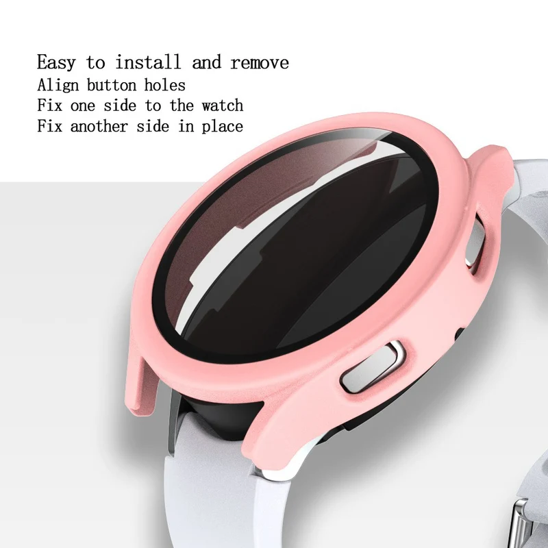Super Stylisch Samsung Galaxy Watch 4 (40mm) Hülle mit Displayschutz in Plastik und Gehärtetes Glas